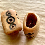 Large Hand-Carved Cow Bone Bead from Cameroon