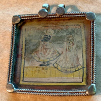 Sterling Pendant, Antique Painting