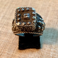 Yemeni Silver Ring, Square Top