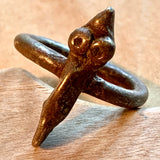 Antique Bronze Mudskipper Ring, Burkina Faso