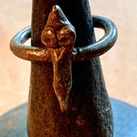Antique Bronze Mudskipper Ring, Burkina Faso