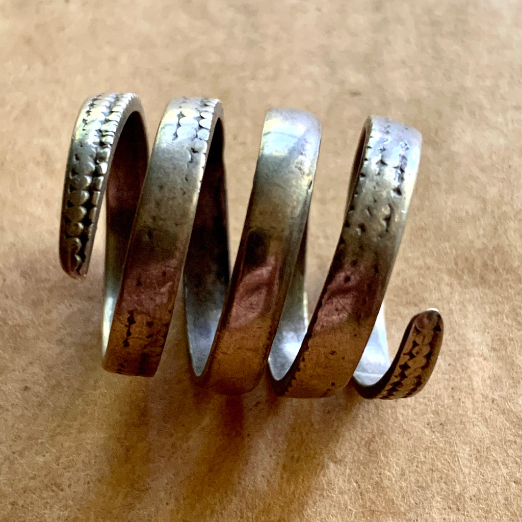 Silver Coiled Rings Antique Silver Coiled Ring, India | Beadparadise.com