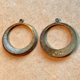 Vintage Brass Cast Earring Hoops