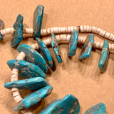 Antique Turquoise and Shell Necklace with Jaclas