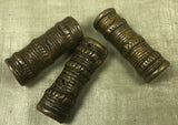 Set of Three Funky Antique Cast Bronze Tubes from Nigeria