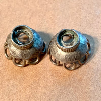 Pair of Large Coin Silver Bead Caps