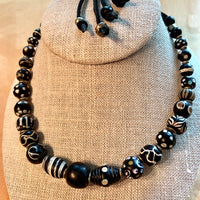 Black & White Venetian Glass Necklace