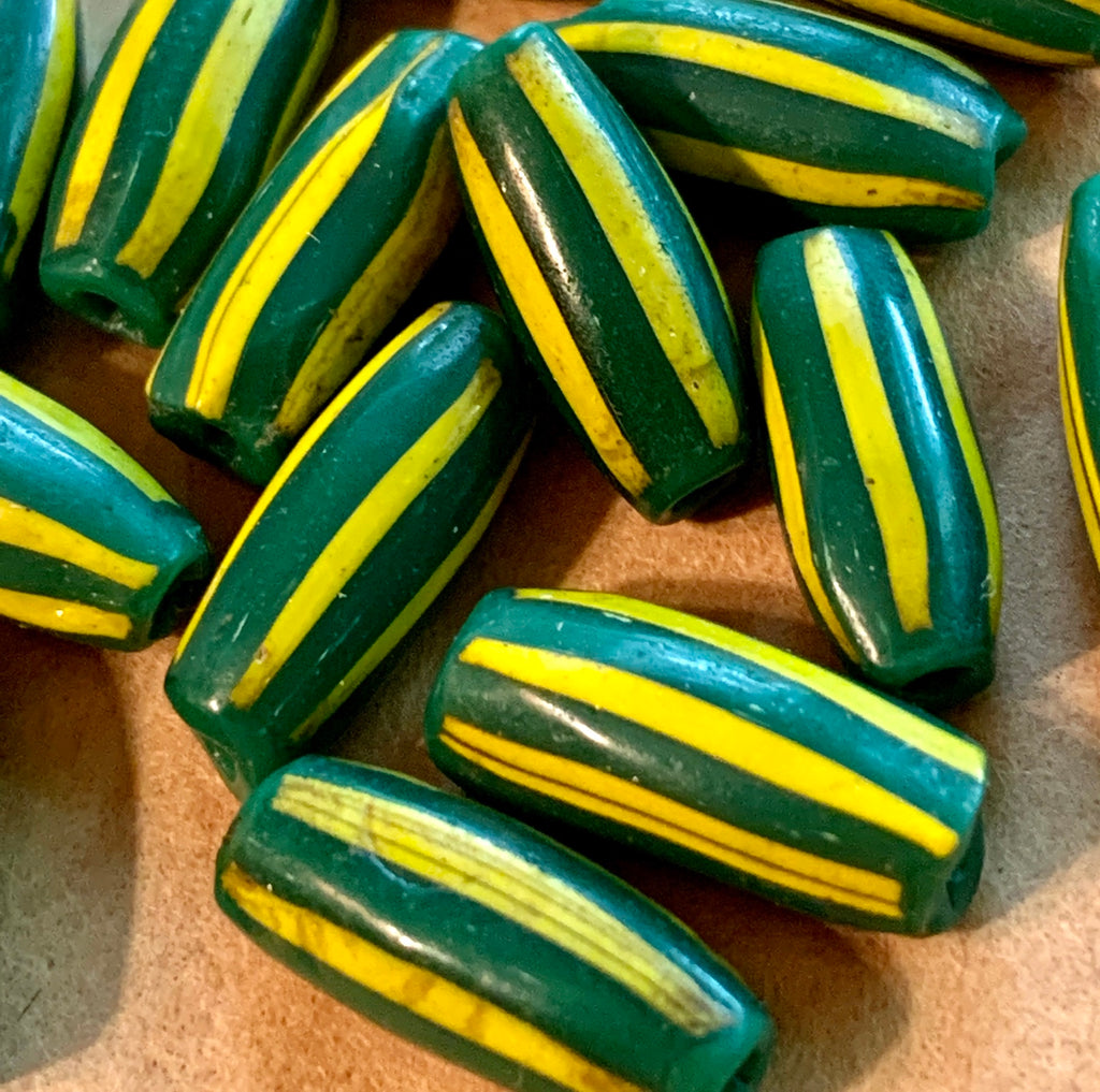 Rare Green & Yellow Watermelon Beads