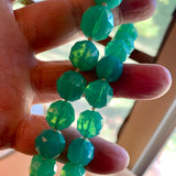 Chrysoprase Faceted Glass Flapper Necklace