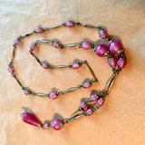 Vintage Czech Pink Lamp Wound Necklace