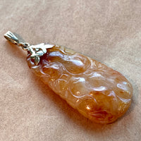 Vintage Golden Jade Carved Pendant
