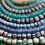Java Matte Opaque Dusty Blue Glass Beads