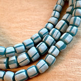 New Java Glass Beads, Striped Green