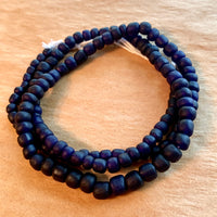 Java Matte Opaque Dark Cobalt Glass Beads