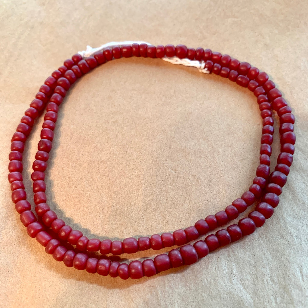 New Java Matte Red Glass Beads