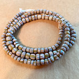 New Java Mustard Glass Beads, Striped
