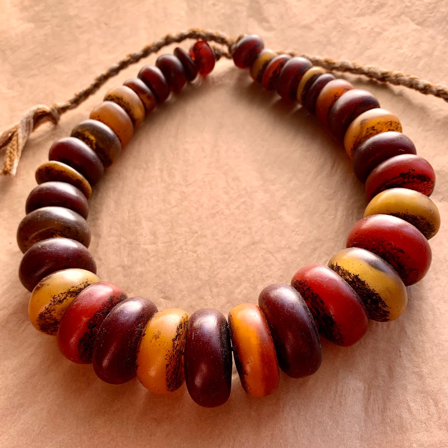 Dark Cherry Resin Beads with Copper Discs Earrings