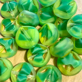 8 Green Window Beads, 1960's