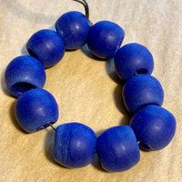 17mm Opaque Blue Glass Beads