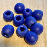 17mm Opaque Blue Glass Beads