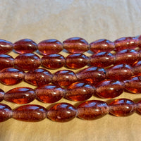 Antique Peking Glass Beads, Raspberry