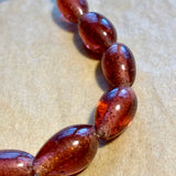 Antique Peking Glass Beads, Raspberry