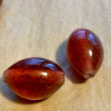 Antique Peking Glass Bead, Raspberry