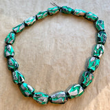 Vintage Japanese Foil Lamp Wound Green Glass Beads