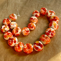 Orange, Red  & White Beads, Japan 1950's