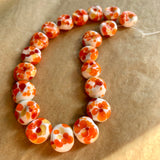 Orange, Red  & White Beads, Japan 1950's
