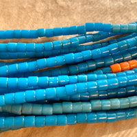 Opaque Turquoise Tile Beads