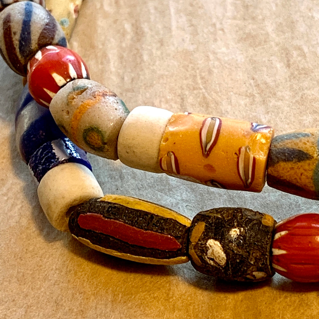 Antique African Trade Beads, Mixed Christmas Beads, Vintage Beads