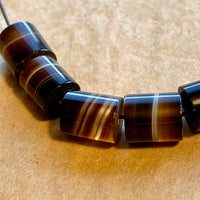 Pair of Antique Idar-Oberstein Banded Agate Beads