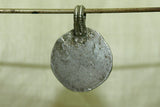 Antique coin silver - plain, lightweight disc with loop