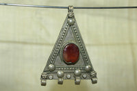 Vintage Silver Pendant with Carnelian Stone from Afghanistan