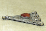 Vintage Silver Pendant with Carnelian Stone from Afghanistan