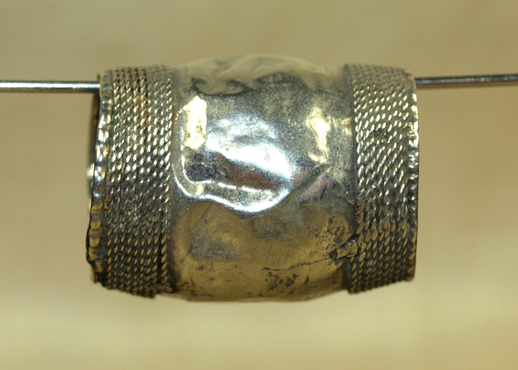 Large Polished Silver Bead from Afghanistan