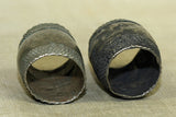 Large Afghan Silver Beads, Pair