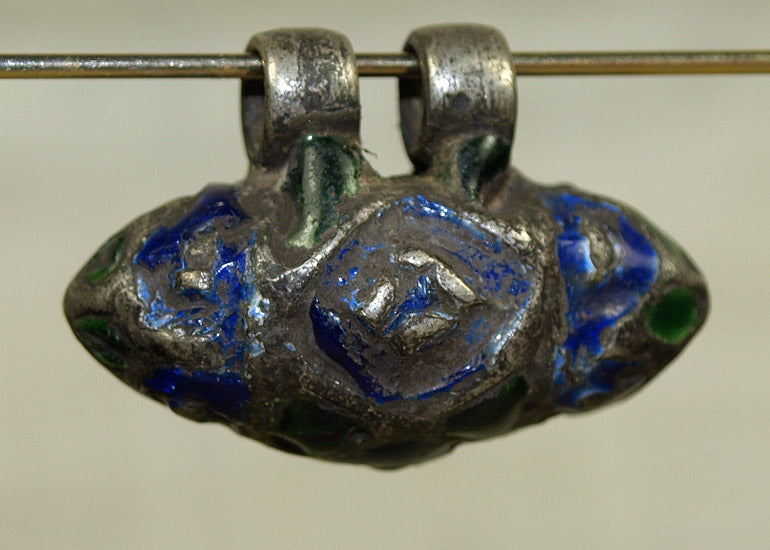 Unique Enameled Silver Pendant, Afghanistan