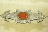 Turkman Coin Silver Bead with Carnelian Stones