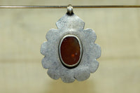Rustic Coin Silver Afghan pendant with Carnelian