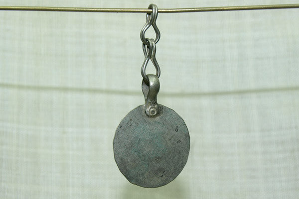 Round Coin Silver Dangle with Chain