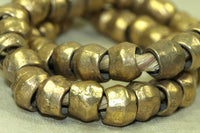 Strand of large rustic 12mm Brass Bicone Beads from Asia