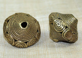 Whorl-Design Brass Baule Beads