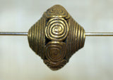 Whorl-Design Brass Baule Beads