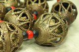 Large Brass/Bronze Basket Beads