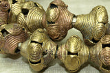 Spiral-Bicone Brass Beads, Strand