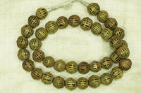 Strand of New Baule Brass Wire Cage Beads