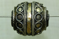 Large Egg Shaped Moroccan Silver & Brass Bead