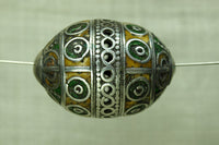 Vintage Silver and Enamel Berber Egg-Shaped Pendant